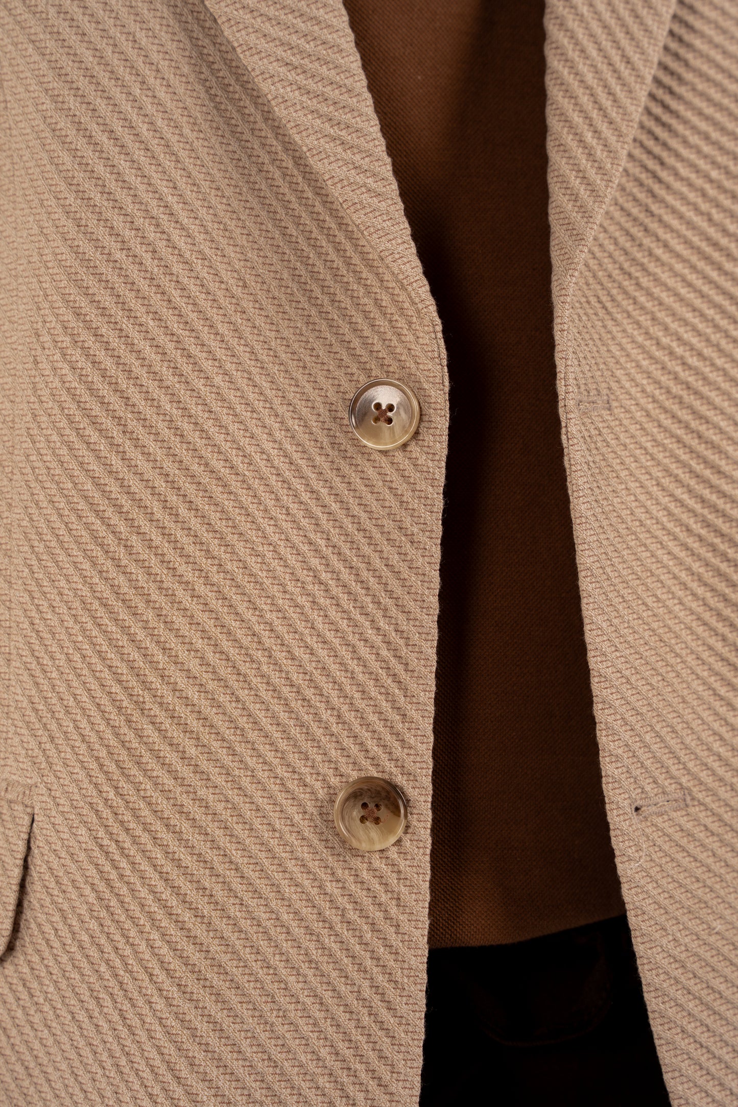 BEIGE DIAGONAL TEXTURE BLAZER