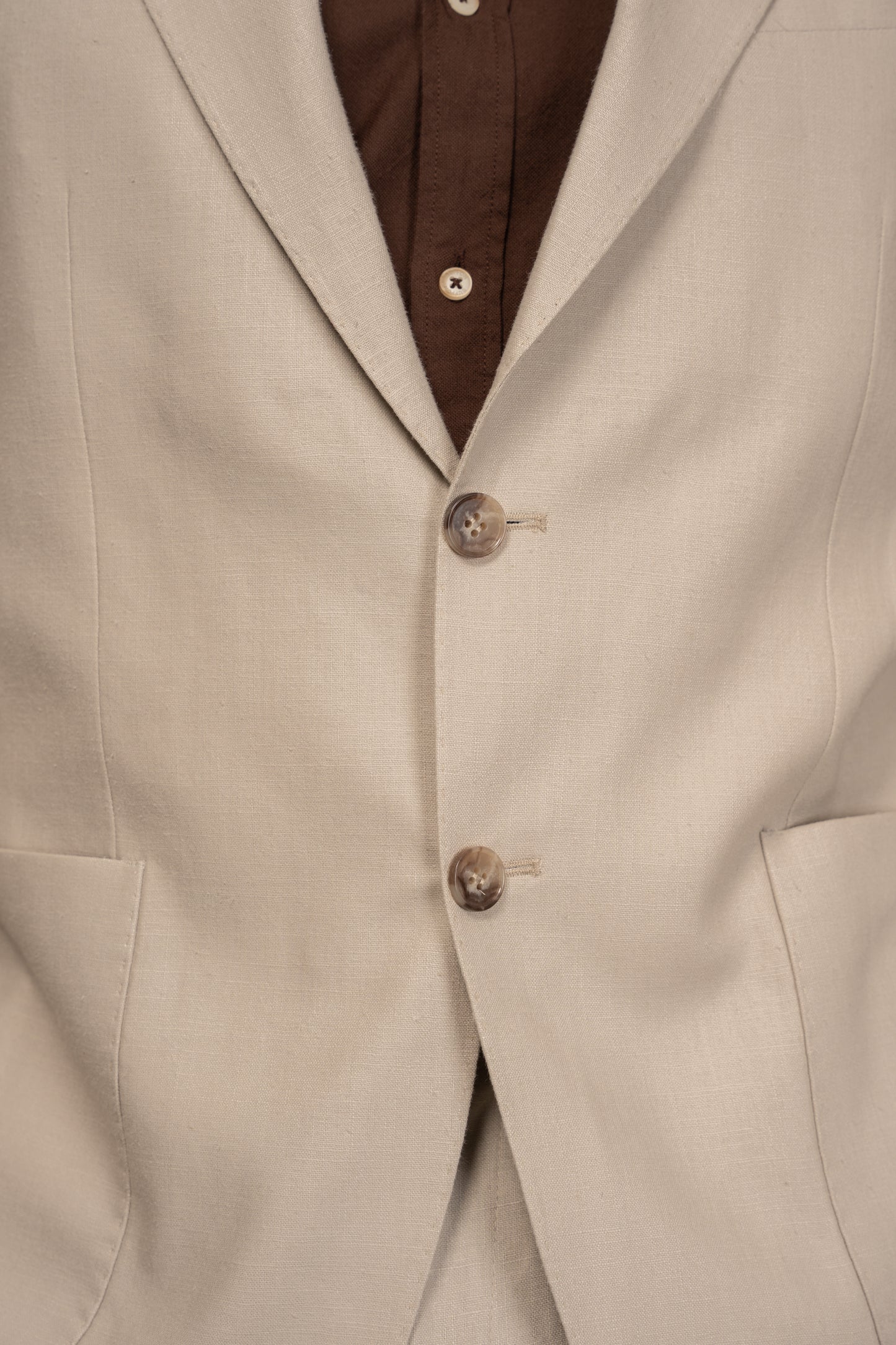 BEIGE CASUAL LINEN SUIT