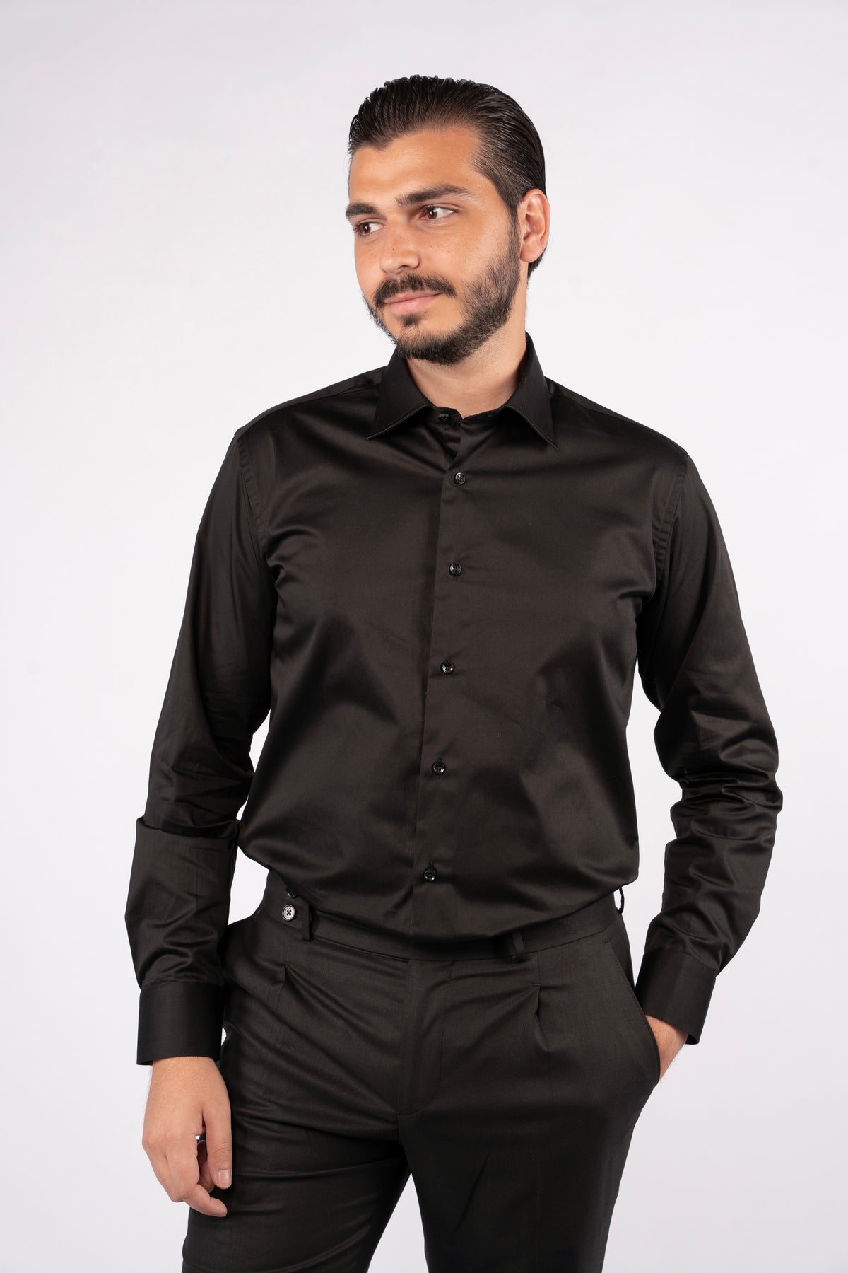 BLACK CLASSIC SHIRT 100% COTTON