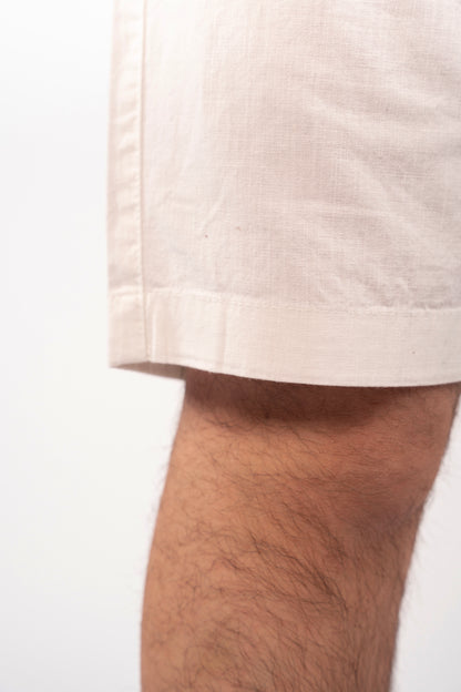 WHITE LINEN SHORT