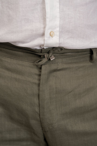 OLIVE CASUAL LINEN SUIT