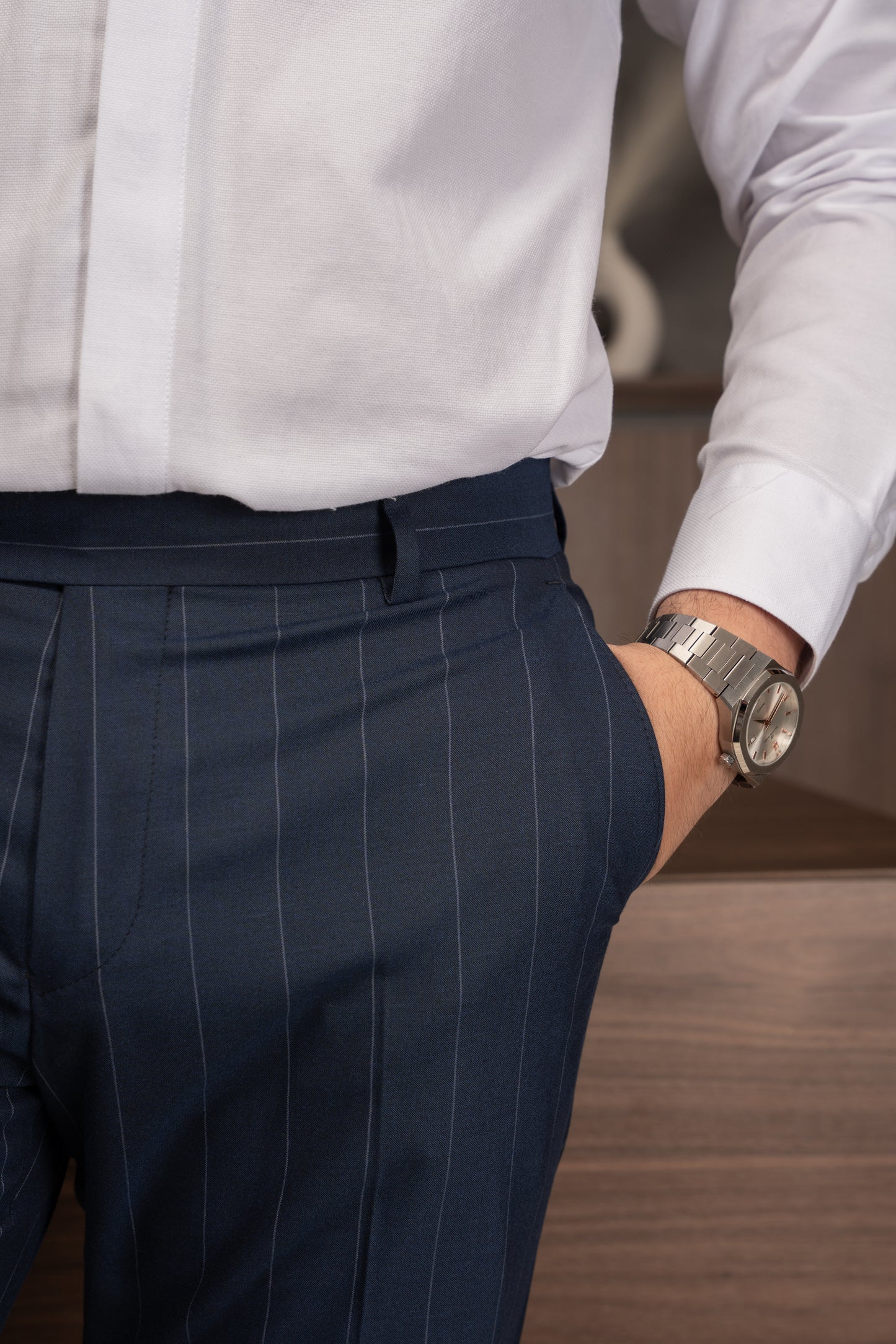 NAVY LINED DOBETTI SUIT