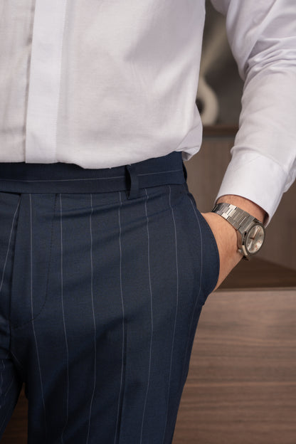 NAVY LINED DOBETTI SUIT
