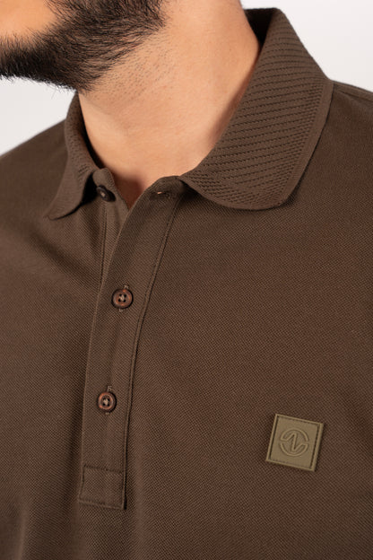 BROWN CASUAL BUTTON POLO