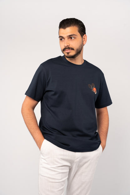 NAVY TENNIS THICK TSHIRT
