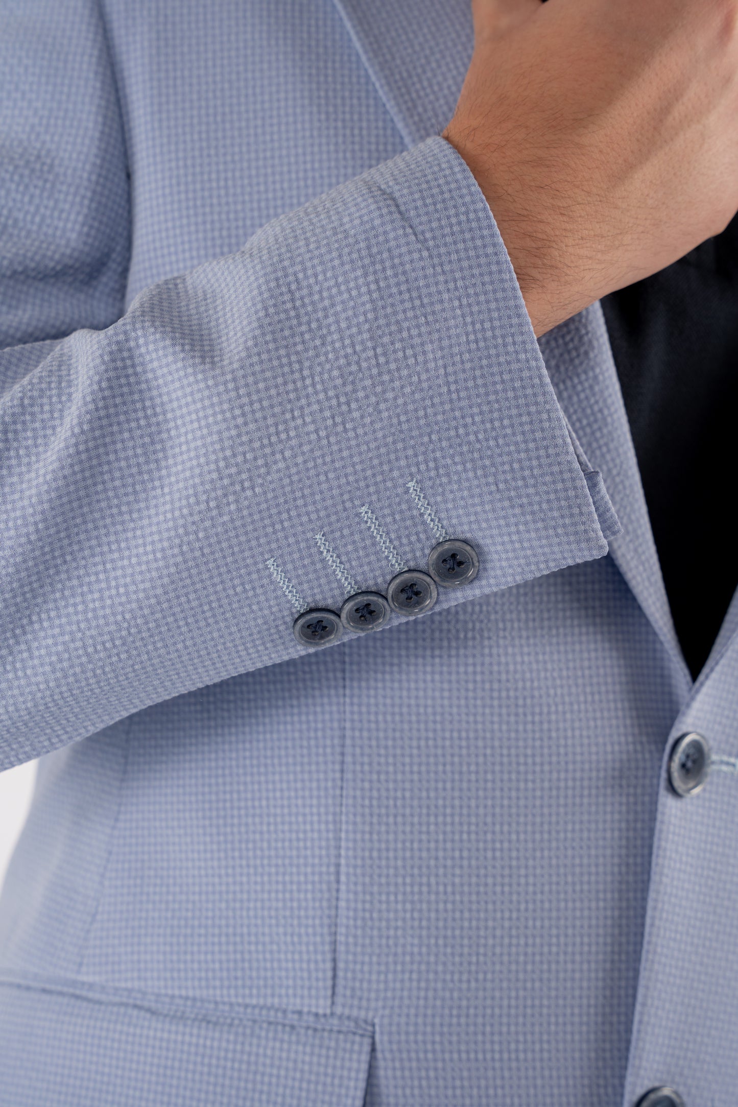 BLUE MINIMAL TEXTURE BLAZER