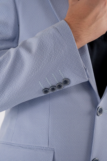 BLUE MINIMAL TEXTURE BLAZER