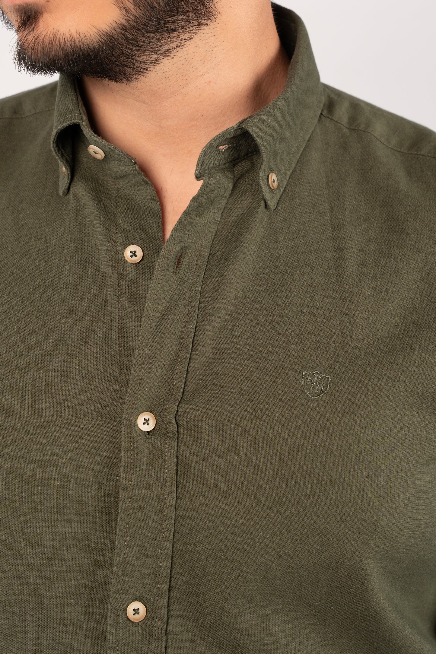 OLIVE LINEN SHIRT
