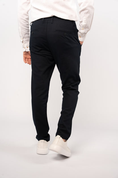 NAVY LINEN TROUSERS
