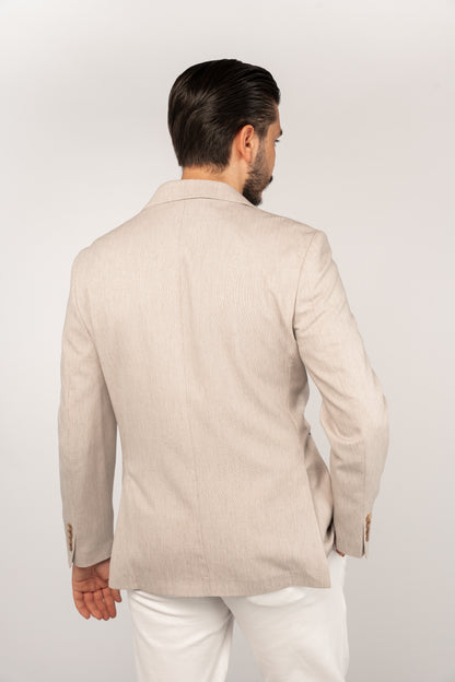 BEIGE SEMI LINEN BLAZER