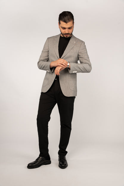 GREY SEMI LINEN BLAZER