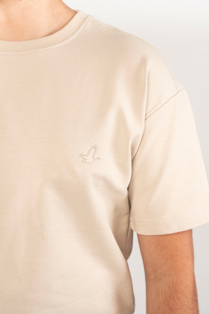 CREAM MINIMAL EAGLE TSHIRT