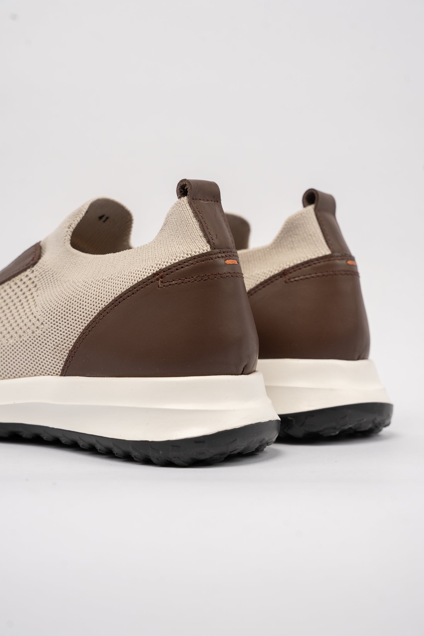 BEIGE BROWN CASUAL ELASTIC SNEAKER