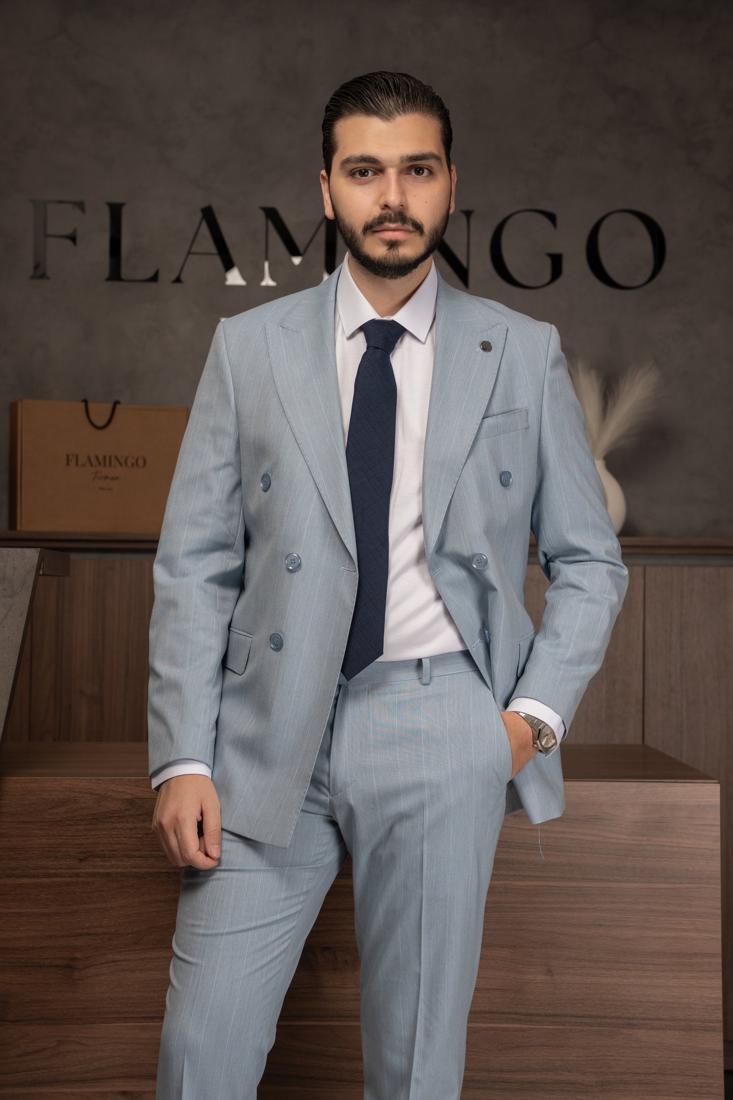BLUE LINED DOBETTI SUIT