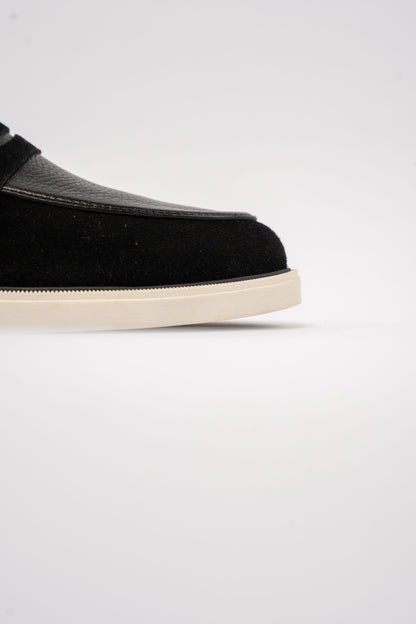 BLACK MIXED PENNY LOAFER