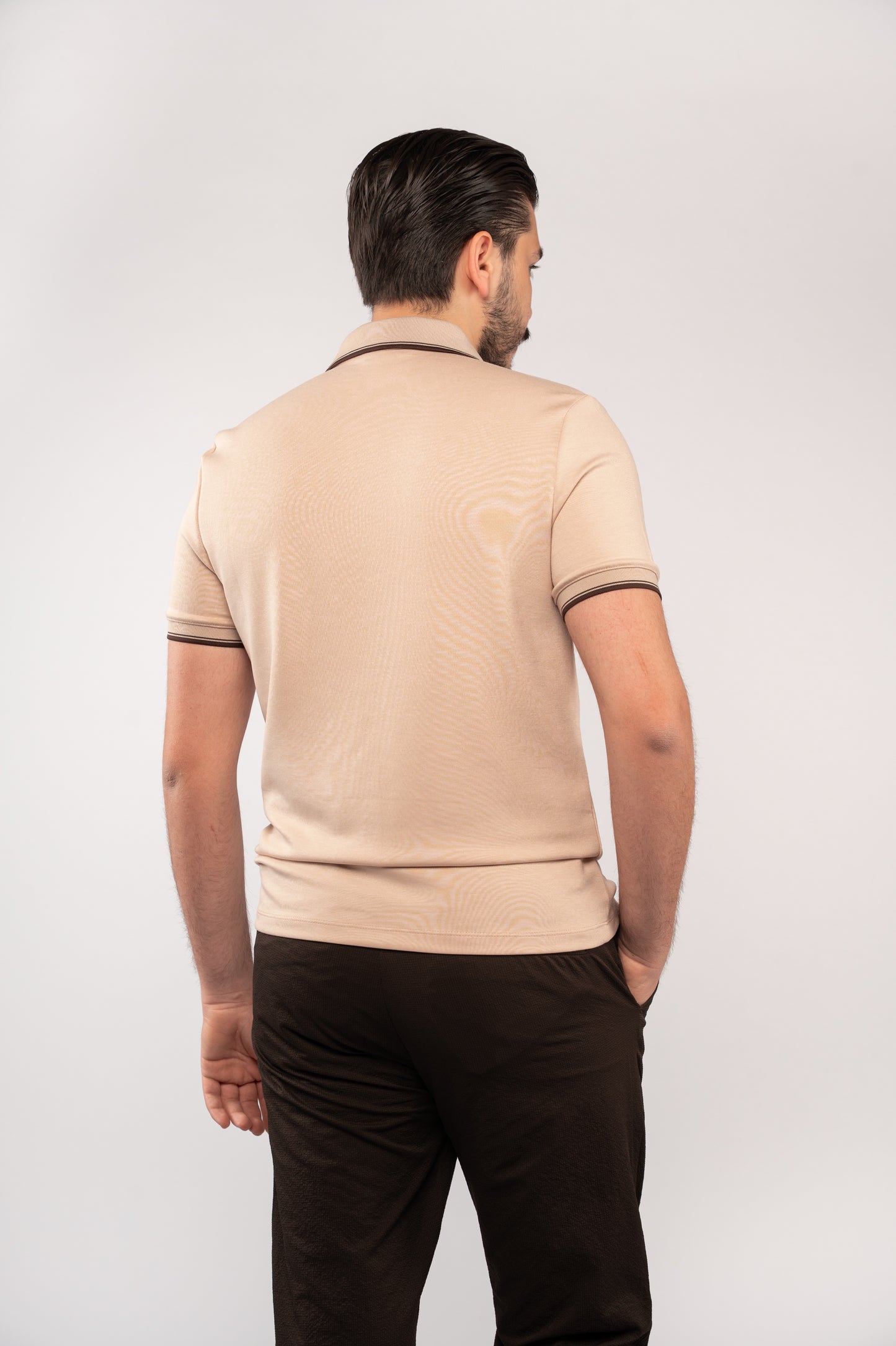 BEIGE CLIP BUTTON POLO