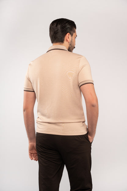 BEIGE CLIP BUTTON POLO