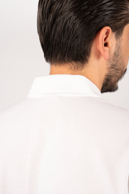 WHITE CASUAL BUTTON POLO