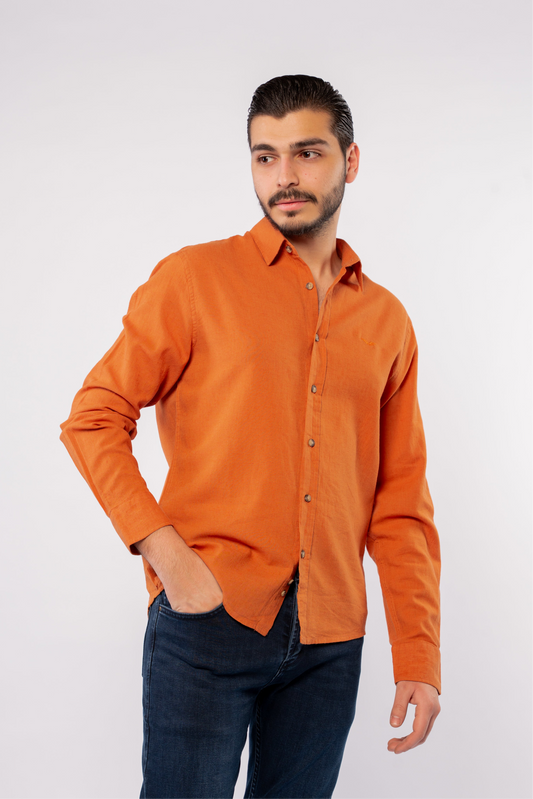 ORANGE LINEN SHIRT