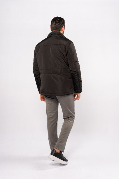BLACK QUILTED JACKET