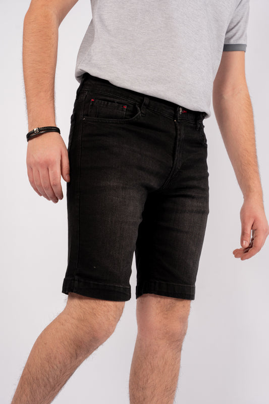 BLACK DENIM SHORT