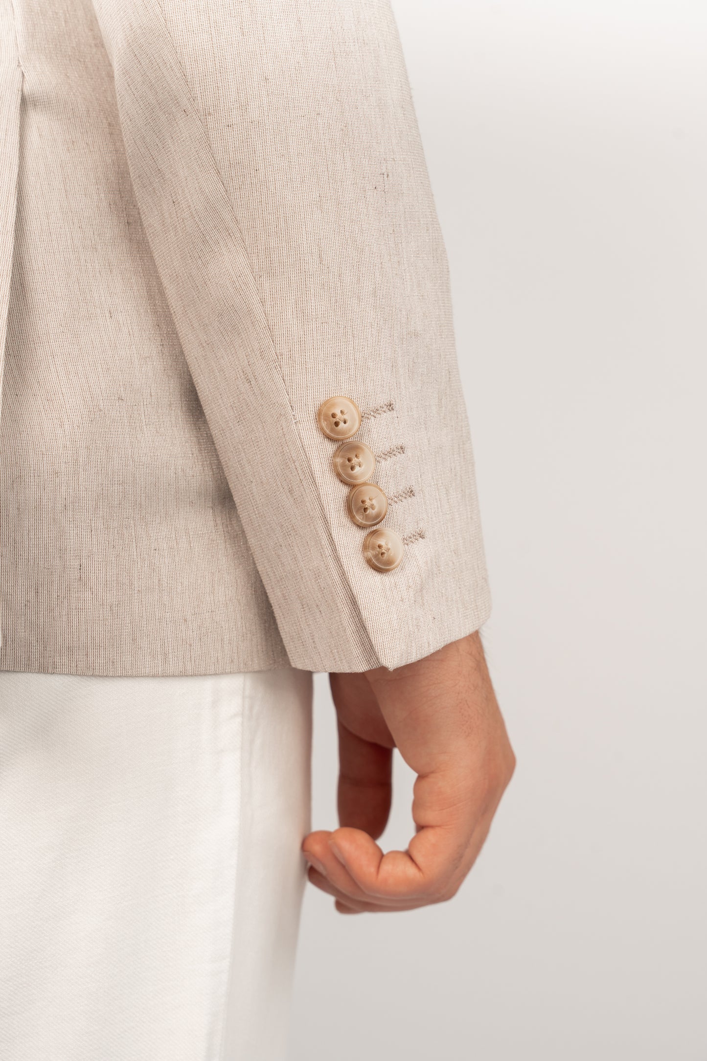 BEIGE SEMI LINEN BLAZER