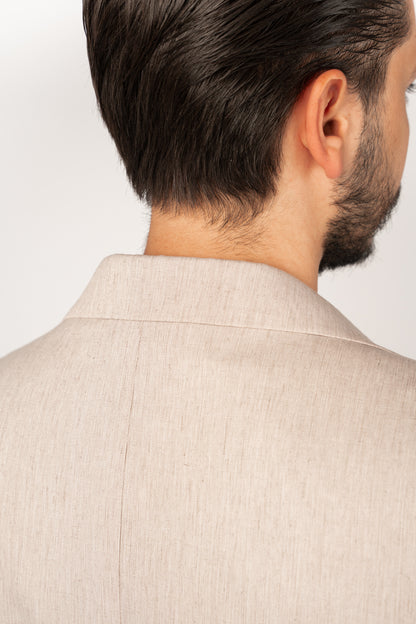 BEIGE SEMI LINEN BLAZER