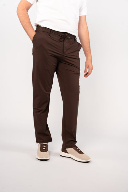BROWN SEMI CASUAL SPANDEX PANT