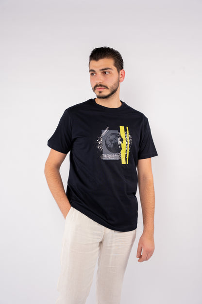 NAVY MOON ABSTRACT TSHIRT