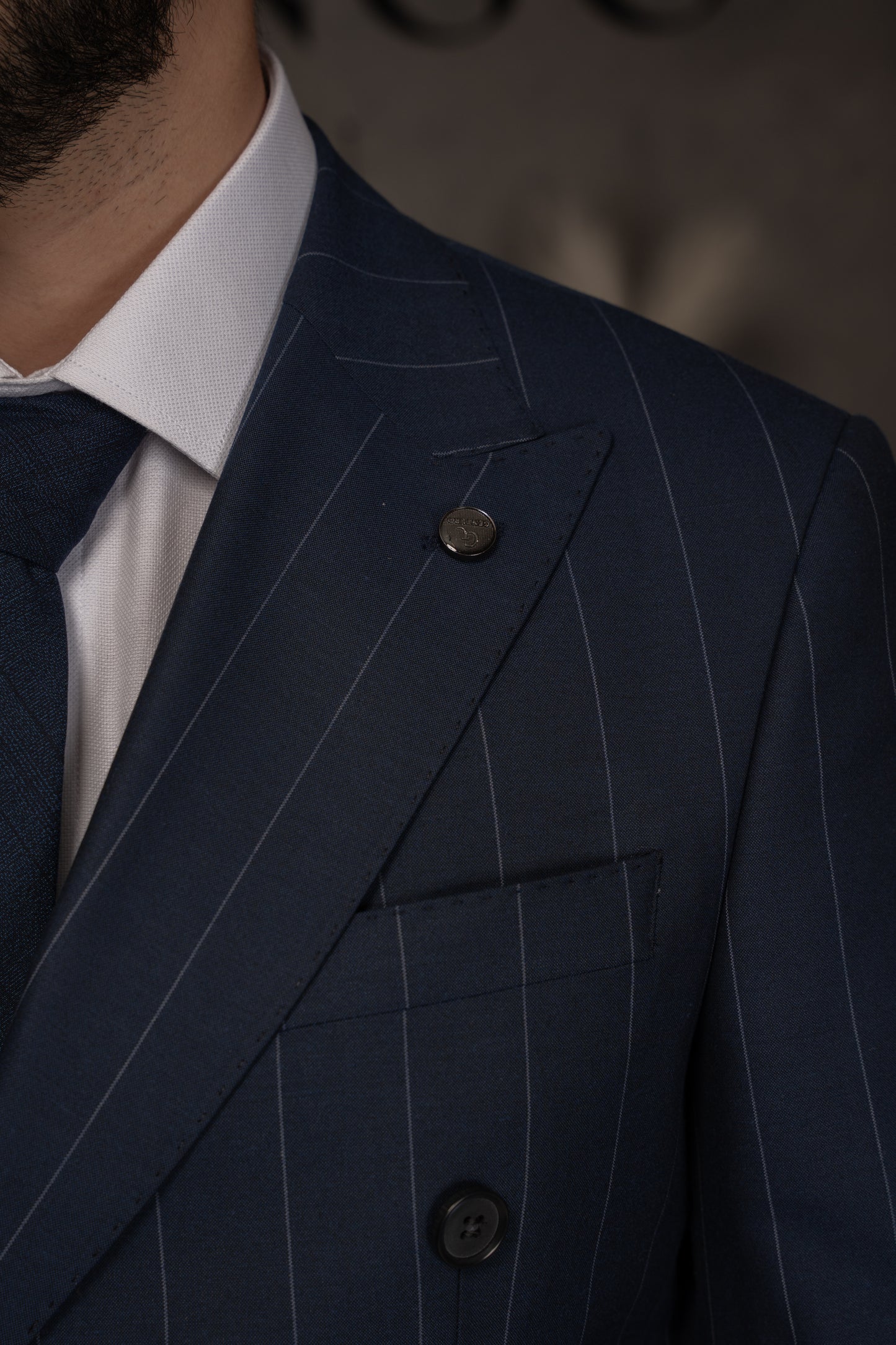 NAVY LINED DOBETTI SUIT
