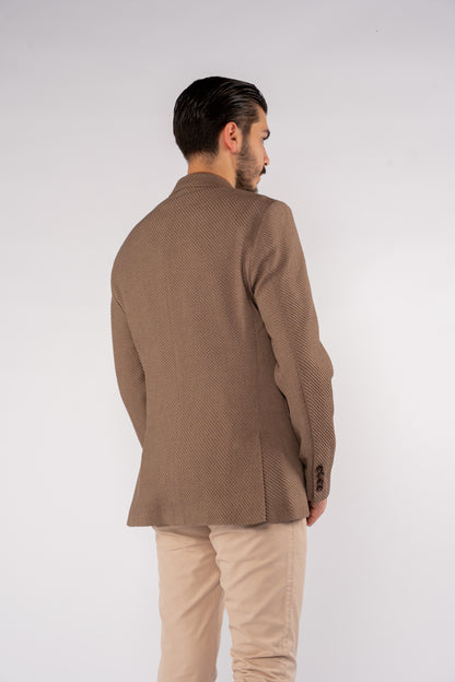 MOCHA DIAGONAL TEXTURE BLAZER