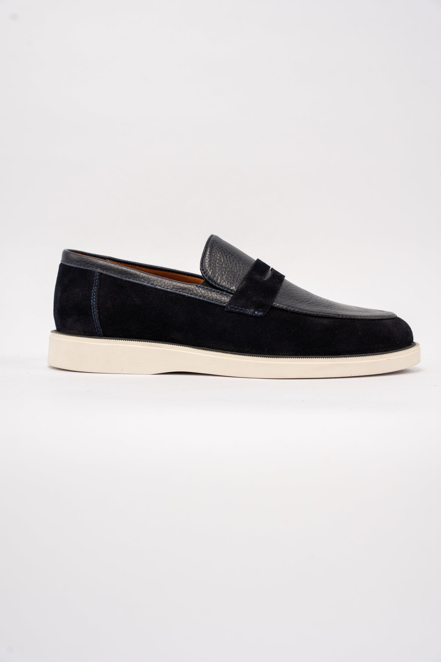 NAVY MIXED PENNY LOAFER