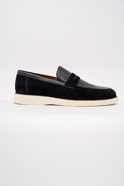 NAVY MIXED PENNY LOAFER
