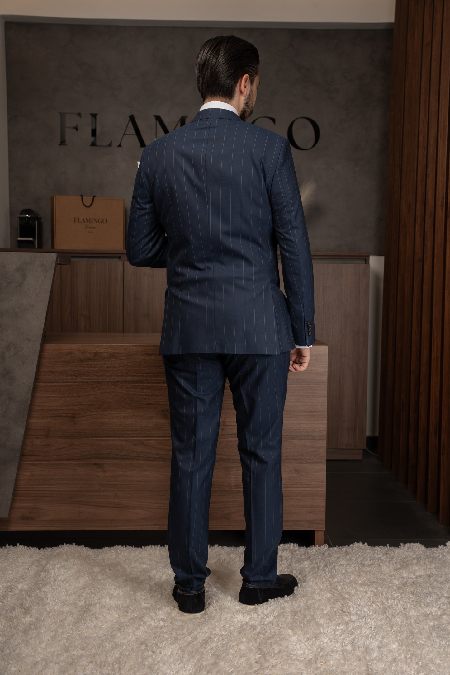 NAVY LINED DOBETTI SUIT