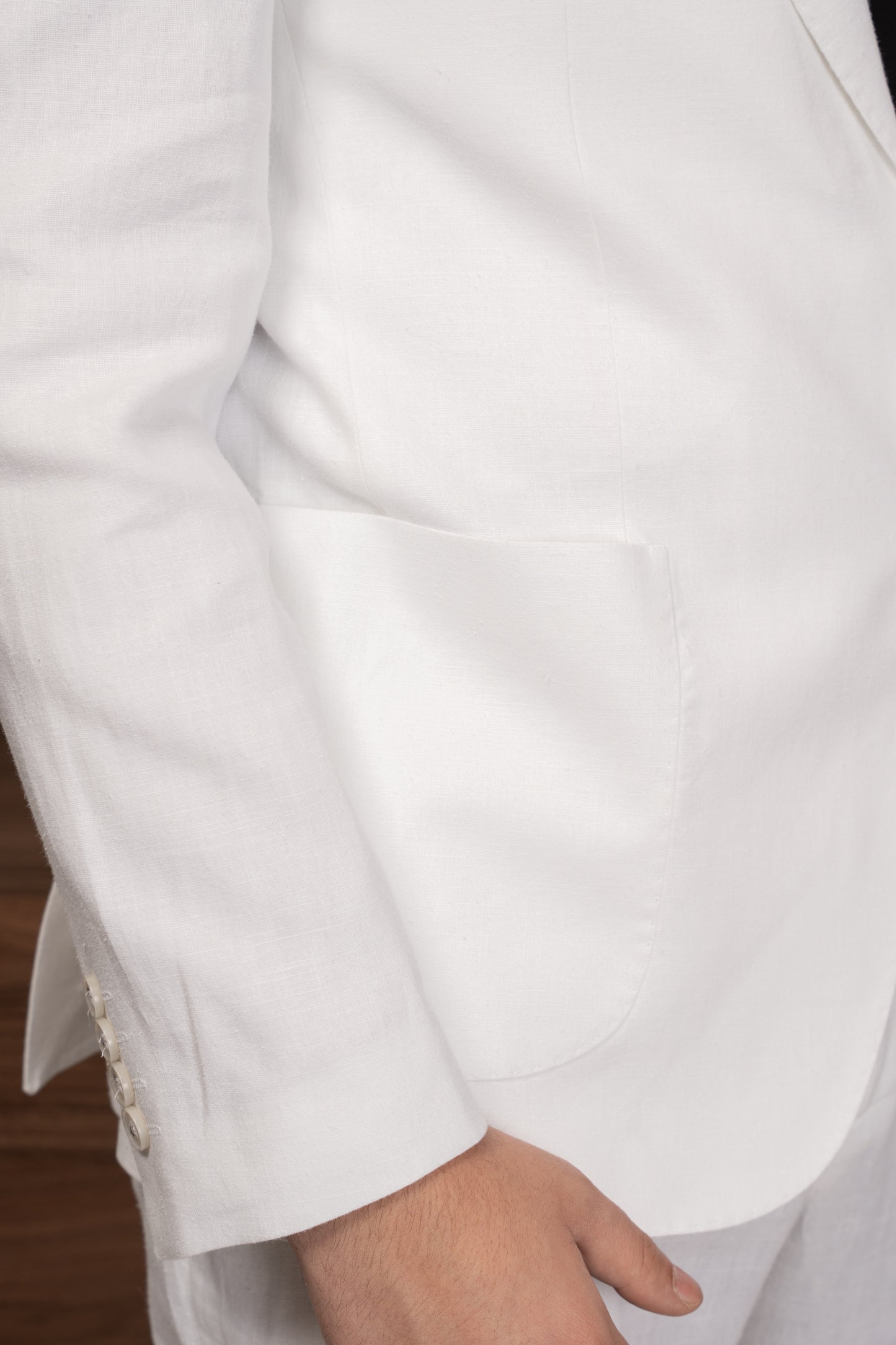 WHITE CASUAL LINEN SUIT