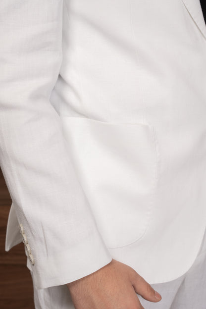 WHITE CASUAL LINEN SUIT