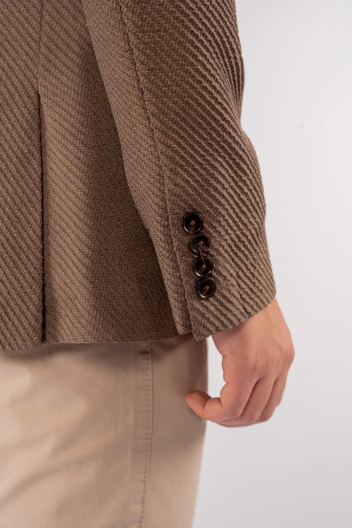 MOCHA DIAGONAL TEXTURE BLAZER