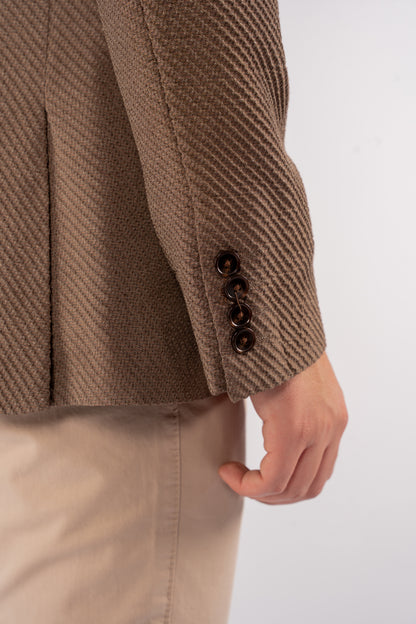 MOCHA DIAGONAL TEXTURE BLAZER