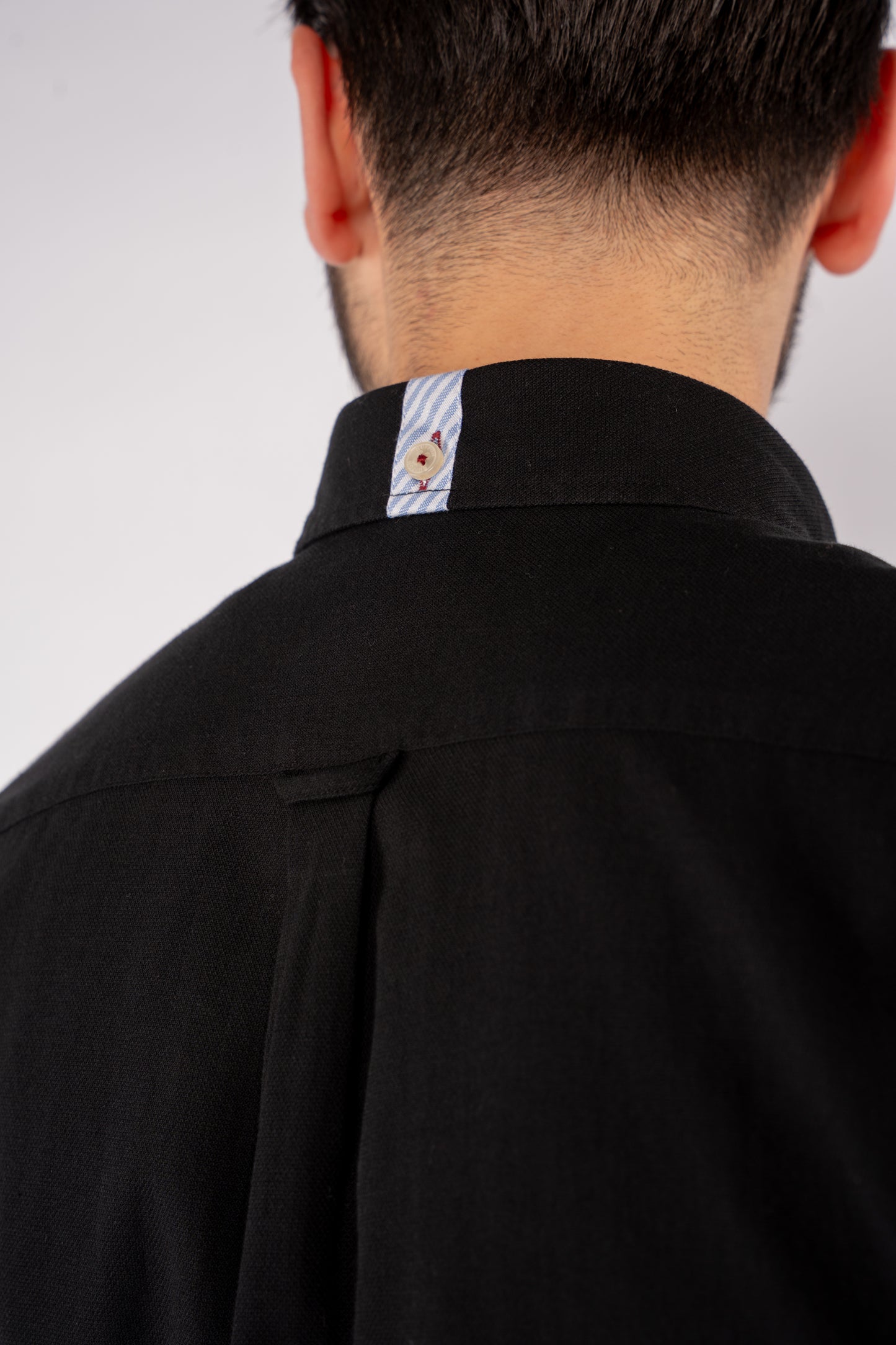 BLACK PIQUET SHIRT