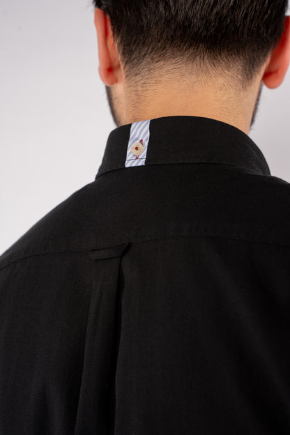 BLACK PIQUET SHIRT