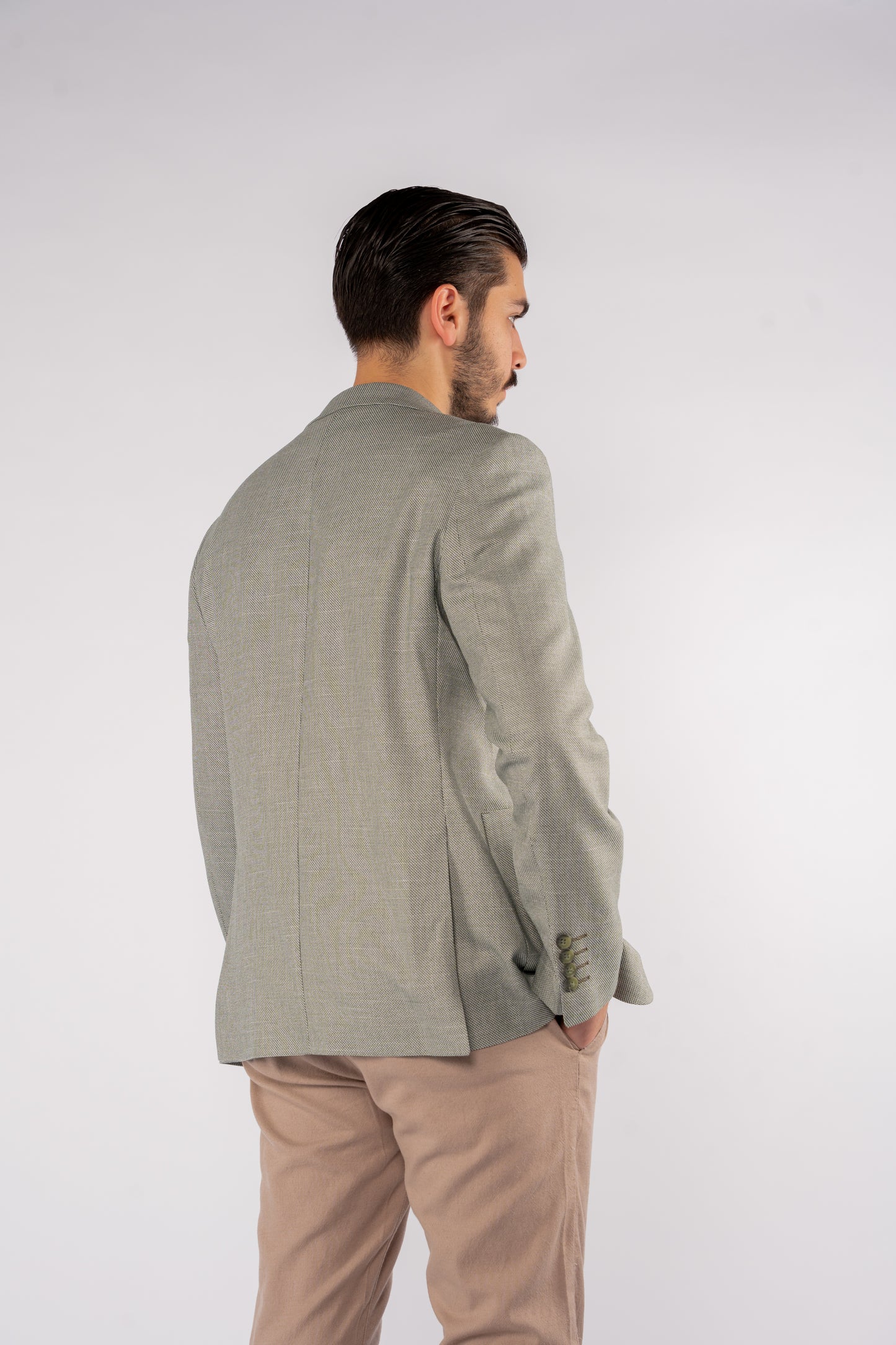 OLIVE MINIMAL ZIGZAG BLAZER