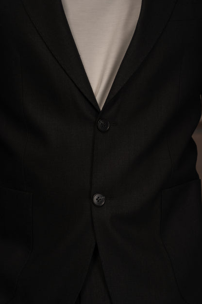 BLACK CASUAL LINEN SUIT