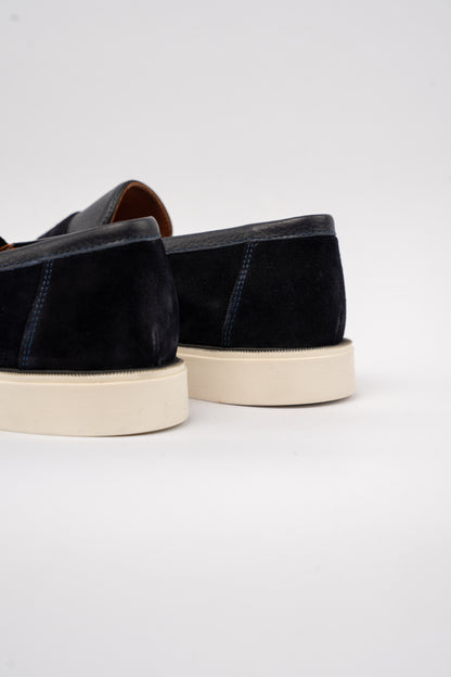 NAVY MIXED PENNY LOAFER