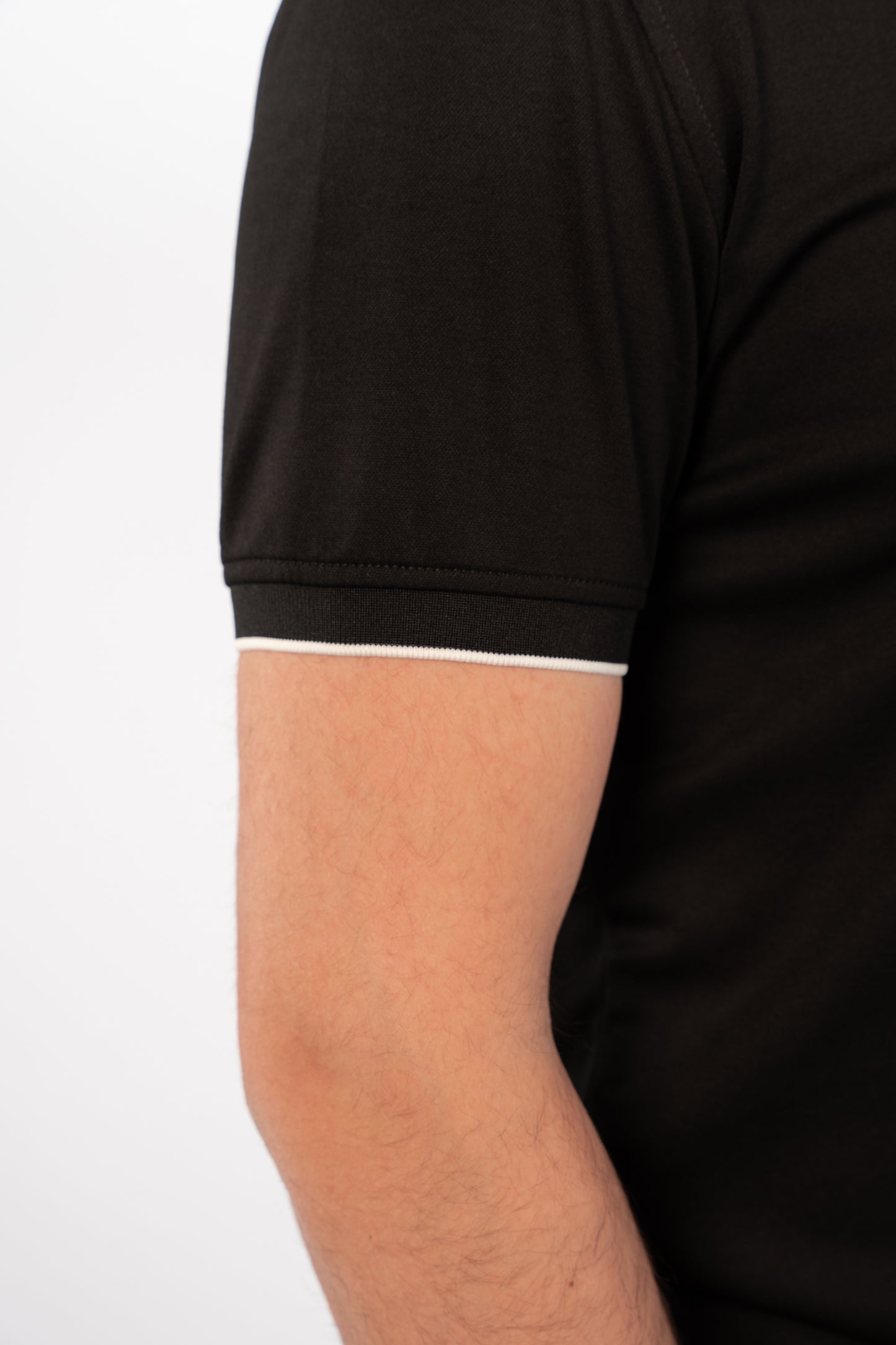 BLACK CASUAL COLLAR MERCERIZED POLO