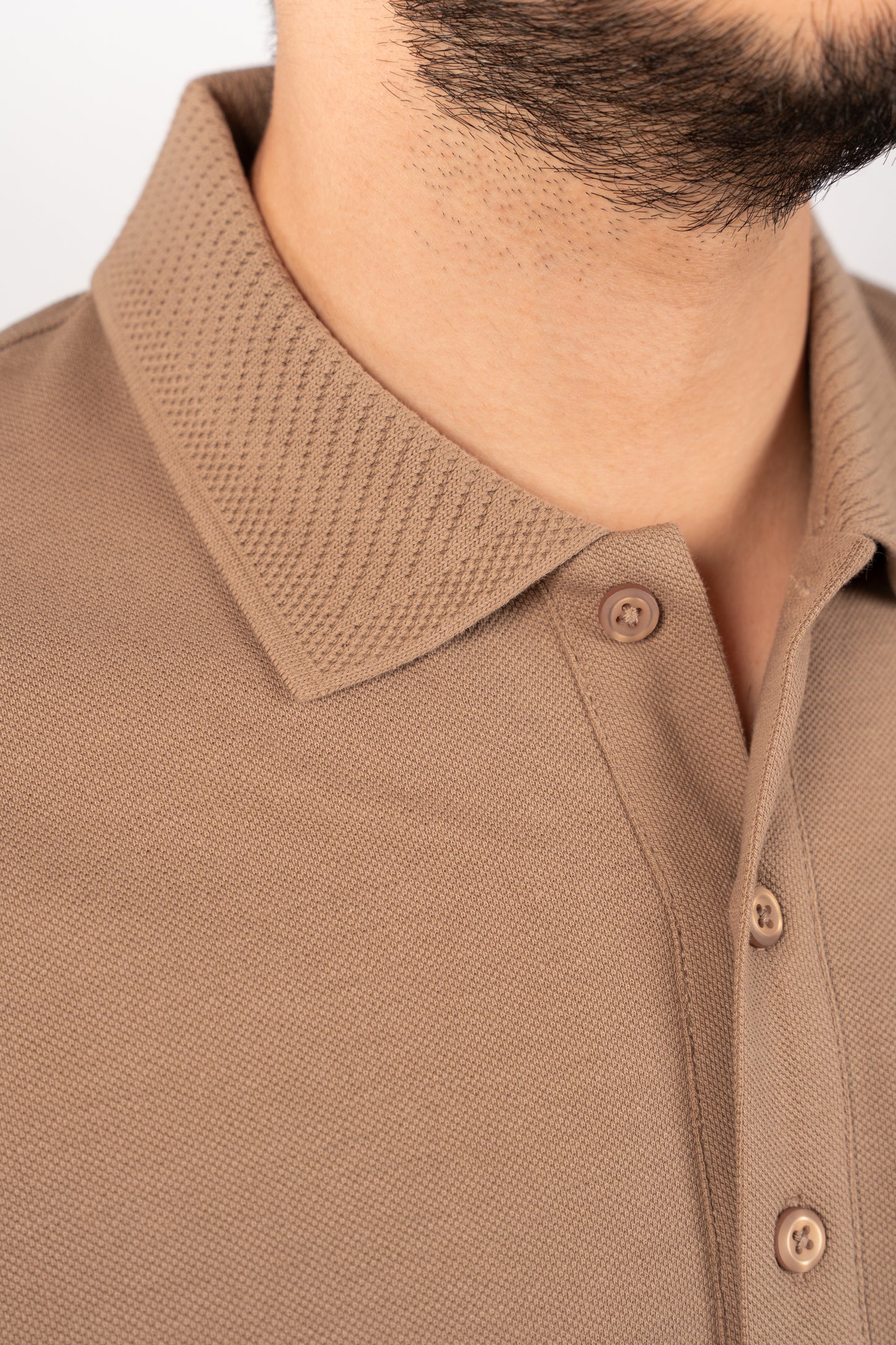 BEIGE CASUAL BUTTON POLO