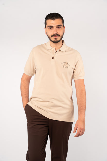BEIGE MINIMAL PALM POLO
