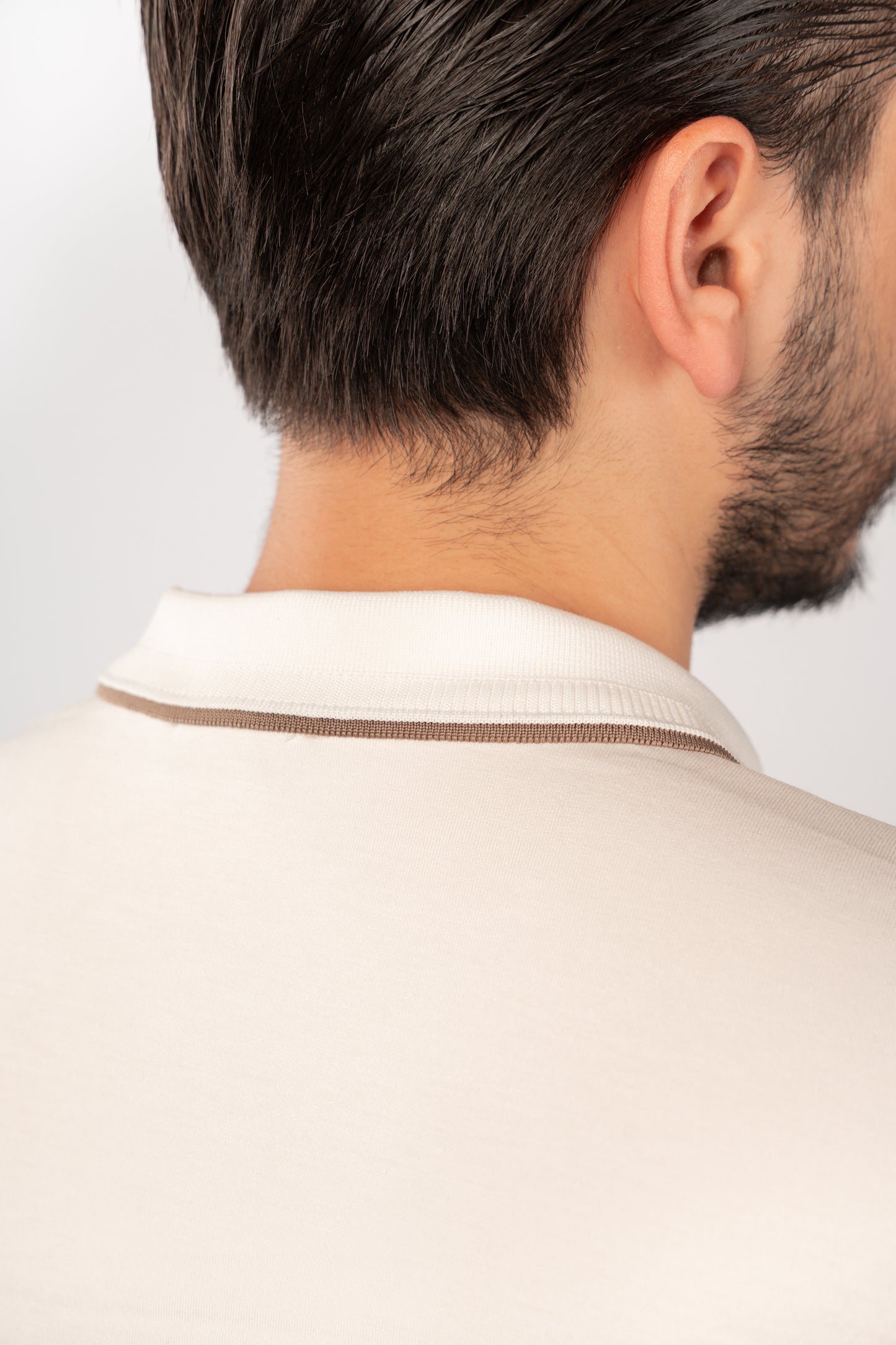 WHITE CASUAL VNECK POLO