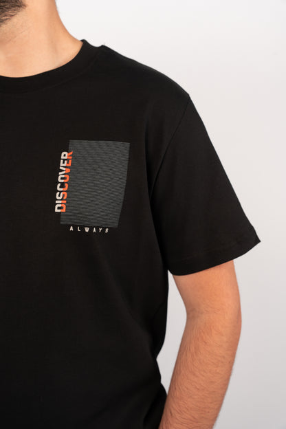 BLACK DISCOVER THICK RELAXED TSHIRT