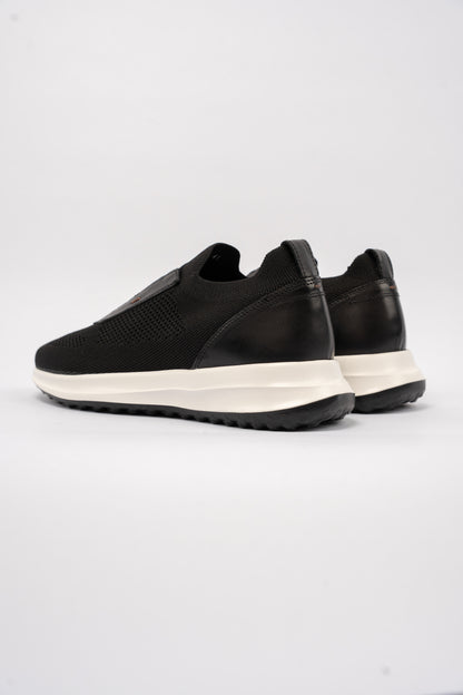 BLACK CASUAL ELASTIC SNEAKER