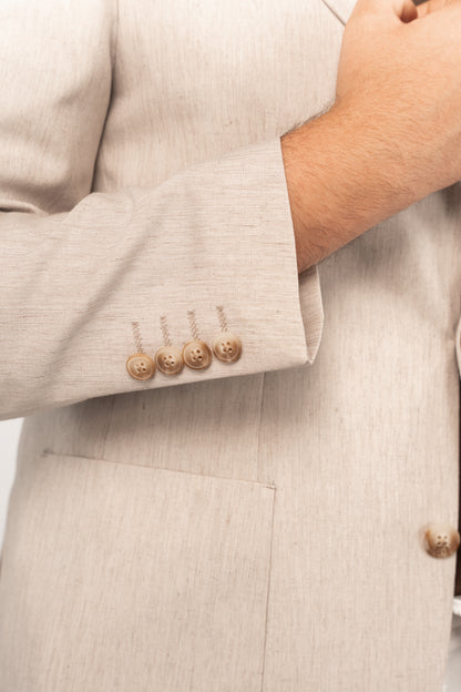 BEIGE SEMI LINEN BLAZER